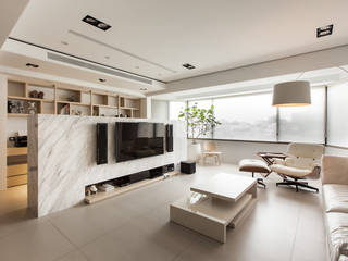 Simply Cozy Living at Taiwan, March Atelier March Atelier Minimalistyczny salon Granit