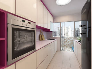 Singapore Apartment Design For Mrs. T, March Atelier March Atelier Cuisine intégrée Contreplaqué