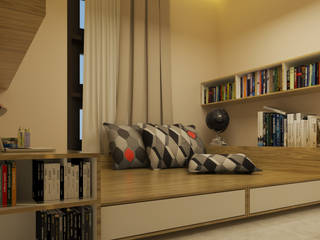 YN House, Interior Design, dk.std.id dk.std.id Moderne Schlafzimmer Sperrholz