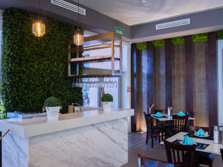 Restaurant B1, Miranda Paez Arquitectura Interior Miranda Paez Arquitectura Interior 商業空間 エンジニアリングウッド 透明