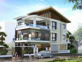 Dự án thiết kế biệt thự 3 tầng hiện đại - Anh Sơn(Hải Dương), Biet Thu Hien Dai Biet Thu Hien Dai