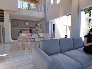 Desain Rumah Modern Bapak Barik Di Malang, Jasa Desain Rumah Jasa Desain Rumah Ruang Keluarga Modern Kaca White