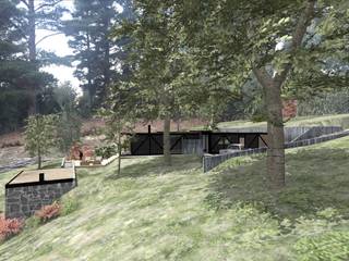 CASA SCH, KOMMER ARQUITECTOS KOMMER ARQUITECTOS Rustic style houses Wood Wood effect