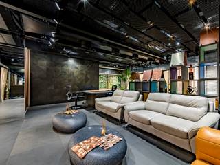 Telesia Veneer Surface, J9 Associates J9 Associates Commercial spaces Leather Grey