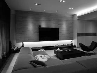 室內設計 巴黎之心 HW House, 黃耀德建築師事務所 Adermark Design Studio 黃耀德建築師事務所 Adermark Design Studio Minimalistische Wohnzimmer