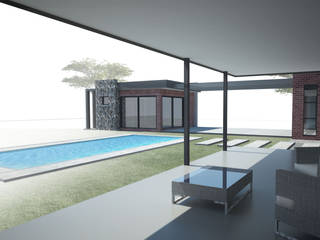 House De Souza, A4AC Architects A4AC Architects 모던스타일 발코니, 베란다 & 테라스 철 / 철강