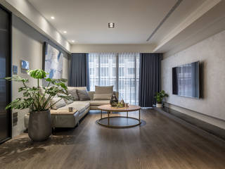 原木質感 英式色調 人文氣韻現代宅, 合觀設計 合觀設計 Modern living room