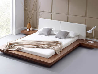 Lugo Alçak Karyola Ceviz Beyaz, Homelli Homelli Modern style bedroom
