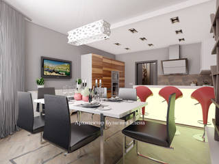 Интерьер квартиры в эко-стиле, Архитектурное Бюро "Капитель" Архитектурное Бюро 'Капитель' Кухни в эклектичном стиле