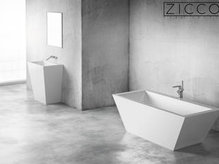 Markantes Design für Badezimmer aus Mineralguss - Elbrus von Zicco, ZICCO GmbH - Waschbecken und Badewannen in Blankenfelde-Mahlow ZICCO GmbH - Waschbecken und Badewannen in Blankenfelde-Mahlow Minimalist style bathroom Marble White