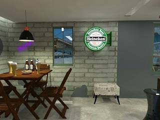 Dormitorio masculino, Selmalira Selmalira Modern dining room Bricks