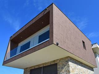 Villa moderna in legno a Romano di Lombardia (BG), Marlegno Marlegno Casas unifamiliares Madera Acabado en madera