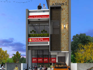 2-Storey with Penthouse Mixed-Use Building, CB.Arch Design Solutions CB.Arch Design Solutions Commercial spaces