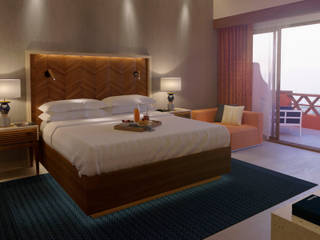 MODEL UNIT FOR THE SHERATON GRAND LOS CABOS, Progressive Design Firm Progressive Design Firm Modern style bedroom