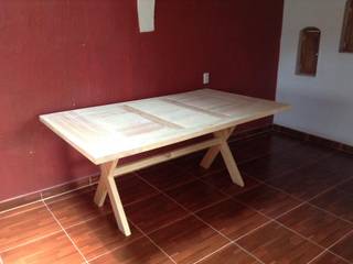 mesa y banca, dutchmex dutchmex Minimalist dining room