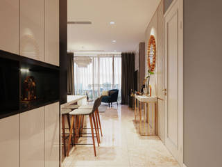 Sang trọng đẳng cấp với nội thất mạ Titan trong căn hộ Vinhomes Golden River, ICON INTERIOR ICON INTERIOR Modern style doors