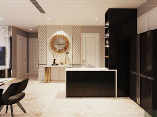 Sang trọng đẳng cấp với nội thất mạ Titan trong căn hộ Vinhomes Golden River, ICON INTERIOR ICON INTERIOR Cocinas de estilo moderno
