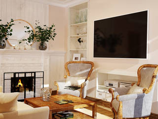 Интерьер квартиры в стиле прованс, студия Design3F студия Design3F Country style living room