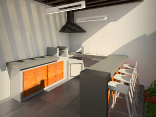 Diseño y Remodelacio de asador, Proyecta77 Proyecta77 모던스타일 정원 콘크리트