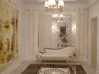 Дизайн прихожей в классическом стиле, студия Design3F студия Design3F Classic style corridor, hallway and stairs