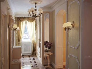 Интерьер коридора в классическом стиле, студия Design3F студия Design3F Classic style corridor, hallway and stairs