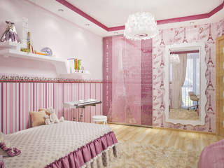 Комната для девочки, розовый цвет, студия Design3F студия Design3F Nursery/kid’s room