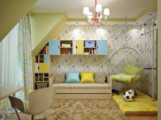 Комната для мальчика, зеленый цвет в оформлении, студия Design3F студия Design3F Eclectic style nursery/kids room