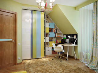 Комната для мальчика, зеленый цвет в оформлении, студия Design3F студия Design3F Eclectic style nursery/kids room