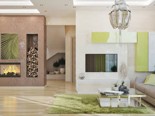 Интерьер гостиной в современной стилистике, студия Design3F студия Design3F Living room