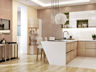 Интерьер кухни в современной стилистике, студия Design3F студия Design3F Kitchen