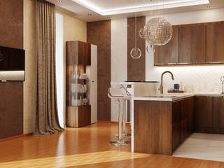 Интерьер студии в современном стиле, студия Design3F студия Design3F Minimalist kitchen