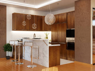 Интерьер студии в современном стиле, студия Design3F студия Design3F Kitchen