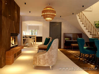 Интерьер каминного зала, студия Design3F студия Design3F Living room