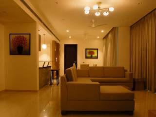 Apartment interiors- MRCNagar, Chennai, Synergy Architecture and Interiors Synergy Architecture and Interiors Вітальня