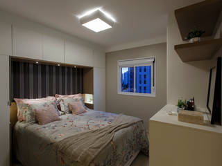 Quarto casal!, Algodoal Arquitetura Algodoal Arquitetura Modern style bedroom Textile Amber/Gold Beds & headboards