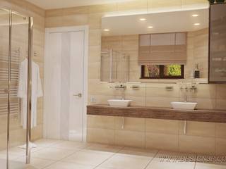 Интерьер ванной комнаты с душевой, студия Design3F студия Design3F Minimalist style bathroom