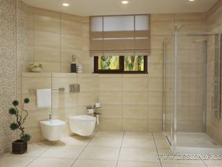 Интерьер ванной комнаты с душевой, студия Design3F студия Design3F Bagno minimalista