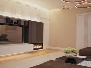 Интерьер гостиной с большим угловым диваном, студия Design3F студия Design3F Soggiorno moderno