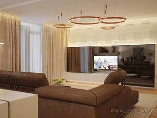 Интерьер гостиной с большим угловым диваном, студия Design3F студия Design3F Modern living room