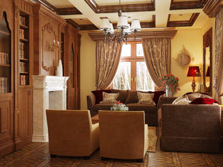 Интерьер гостиной в английском стиле, студия Design3F студия Design3F Living room