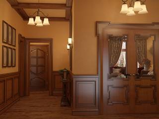 Прихожая в английском стиле, студия Design3F студия Design3F Classic style corridor, hallway and stairs