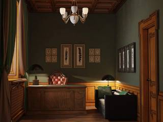 Кабинет в английском стиле, студия Design3F студия Design3F Classic style study/office