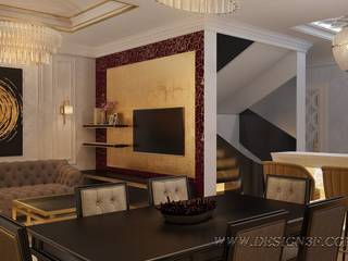 Интерьер гостиной в стиле ар-деко, студия Design3F студия Design3F غرفة المعيشة