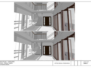 Renovasi rumah 1 lantai menjadi 2 lantai, jaas.design jaas.design Modern living room Wood-Plastic Composite White
