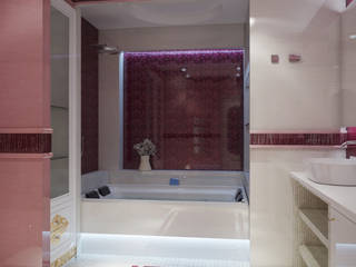 Ванная комната розового цвета, студия Design3F студия Design3F Kamar Mandi Gaya Eklektik