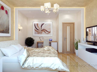 Спальня золотистого цвета, студия Design3F студия Design3F Minimalist bedroom