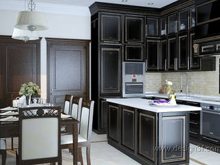 Черная кухня, студия Design3F студия Design3F Kitchen