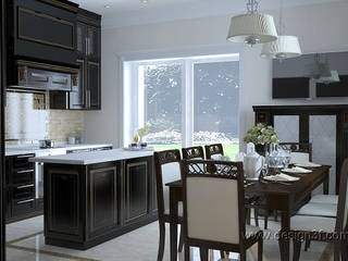 Черная кухня, студия Design3F студия Design3F Classic style kitchen
