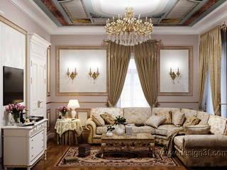 Гостиная в доме классический стиль, студия Design3F студия Design3F Classic style living room