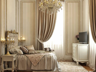 Красивая спальня с высоким потолком, студия Design3F студия Design3F Classic style bedroom